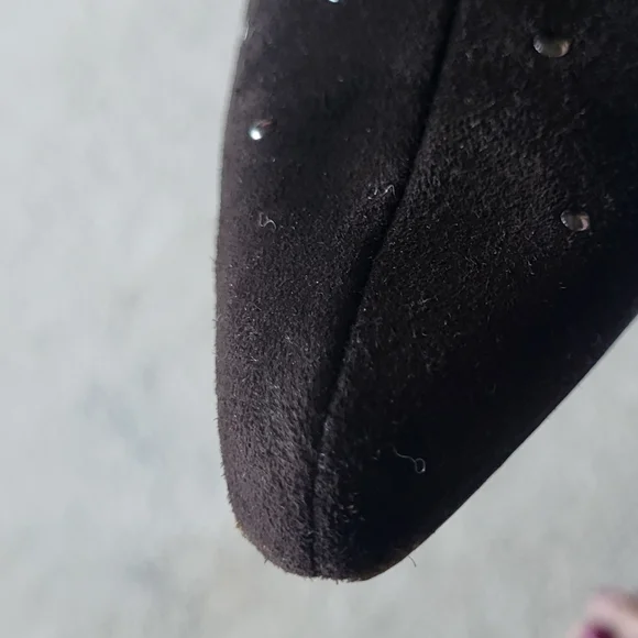 Coup D'Etat Chocolate Suede Tall Heeled Studded Zip Boots Size 9 B - Picture 9 of 11